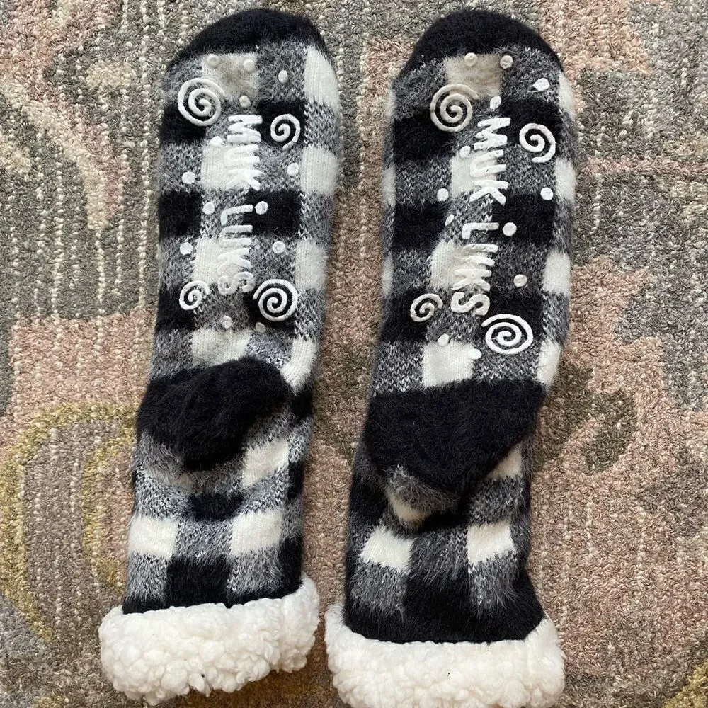 Muk Luks Buffalo Plaid Slipper Socks